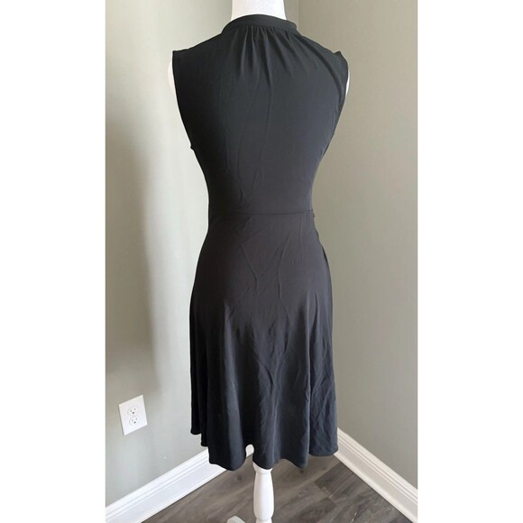 Banana Republic Black‎ Dress Size S Faux Wrap V Neck Knee Length - Picture 2 of 5